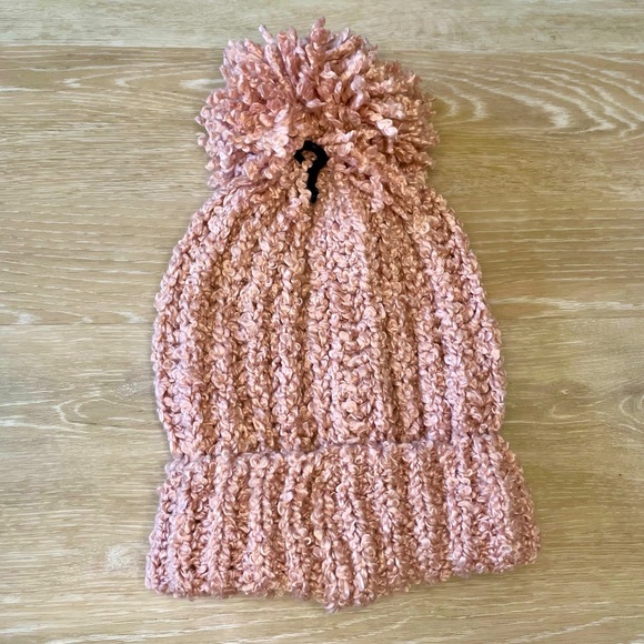 🆕 NWT C.C. Exclusives Pink Beanie with Pom 100% Polyester and so soft and warm! - Picture 2 of 2